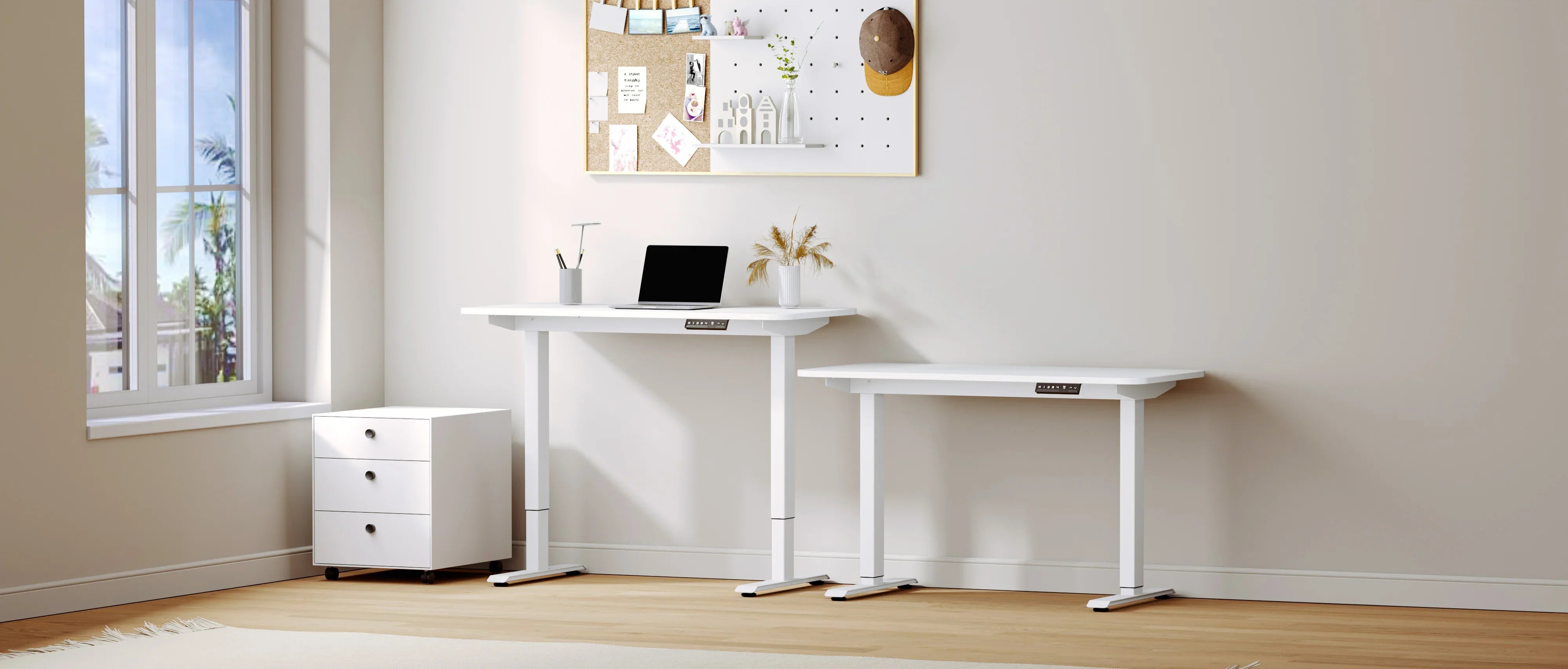 King Smith Smart Height Adjustable Table - White - Tashqila King Smith Smart Height Adjustable Table - White - Tashqila